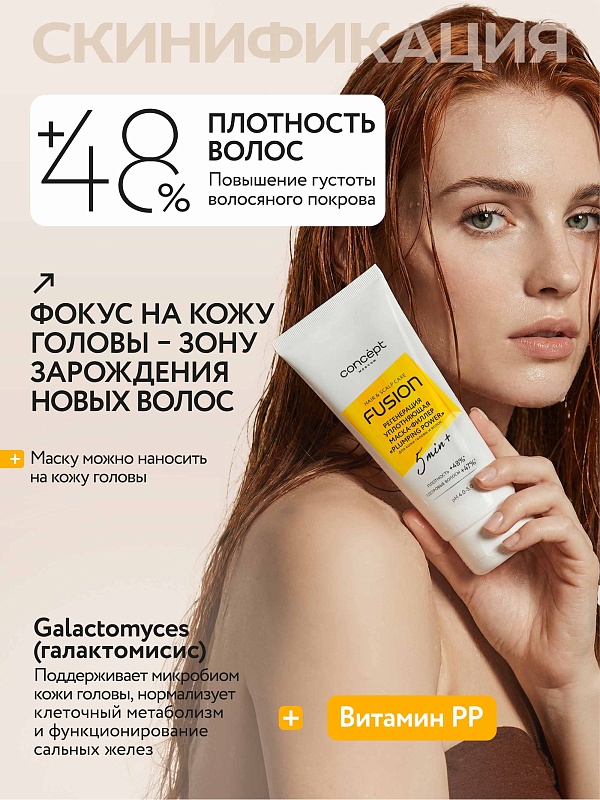Уплотняющая маска-филлер регенерация кожи головы и ослабленных волос «Plumping power» 