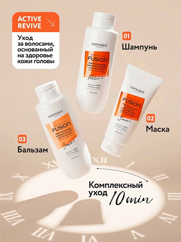 Шампунь-филлер ревитализация кожи головы и поврежденных волос «Active Revive»