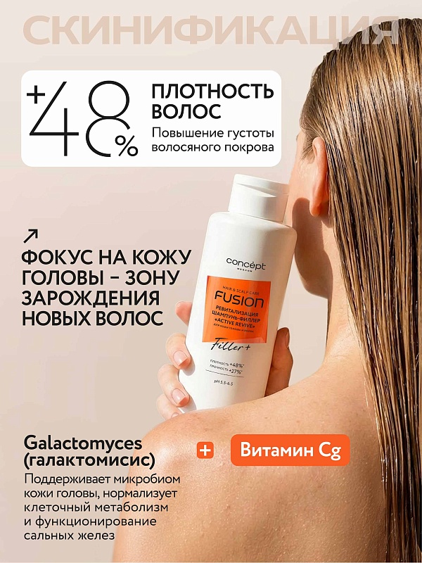 Шампунь-филлер ревитализация кожи головы и поврежденных волос «Active Revive»
