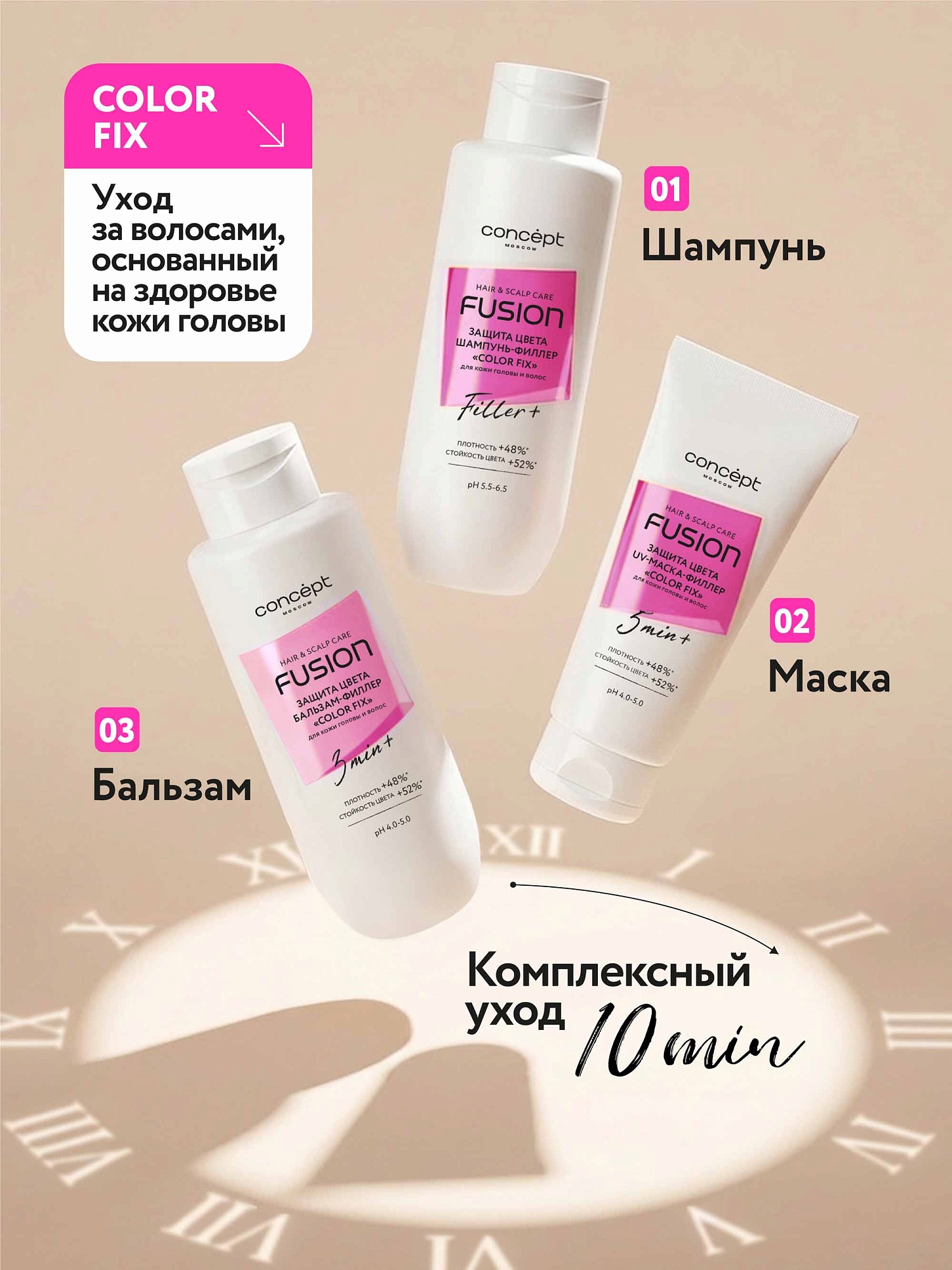 Шампунь-филлер защита кожи головы и цвета волос «Color Fix» 