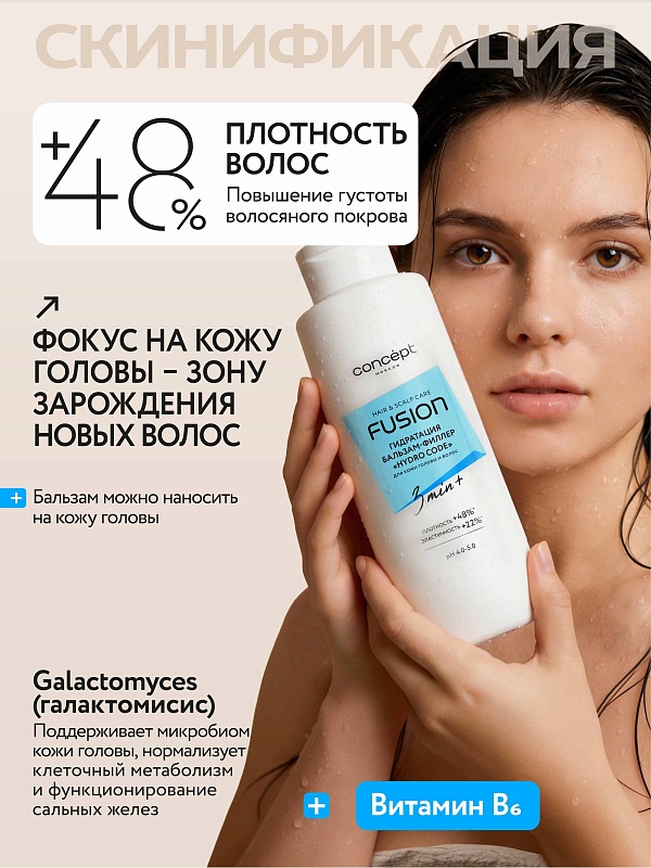 Бальзам-филлер гидратация кожи головы и обезвоженных волос «Hydro Code» 
